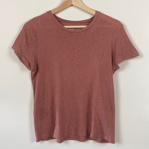 Madewell Whisper Thin Tee, dark pink salmon color